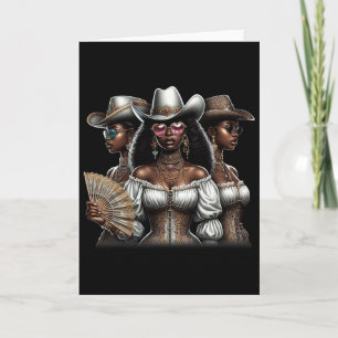 Cowgirl Western Country Texas Rodeo Schwarz Afrika Karte