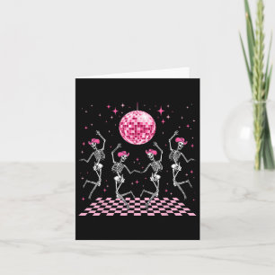 Cowgirl Western Funny Dancing Skelette und Disco Karte