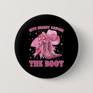 Cowgirl-Western geben Brustkrebs den Stiefelrosa R Button