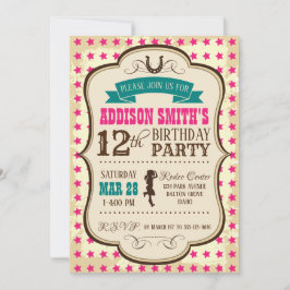 Cowgirl Western Geburtstag Einladung