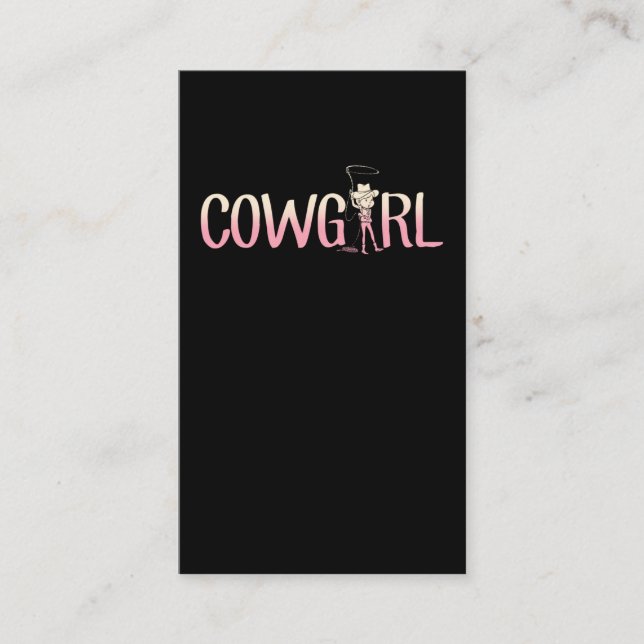 Cowgirl Western Hat Country Frau Rodeo Riding Visitenkarte (Vorderseite)