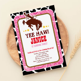 Cowgirl Western Old West Geburtstagsparty Einladun Einladung