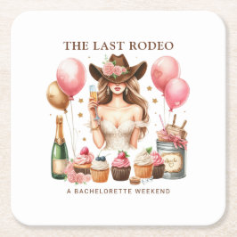 Cowgirl Western Rodeo Bachelorette Brautparty Rechteckiger Pappuntersetzer