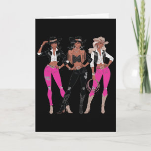 Cowgirl Western Rodeo Melanin Juneteenth Schwarze Karte