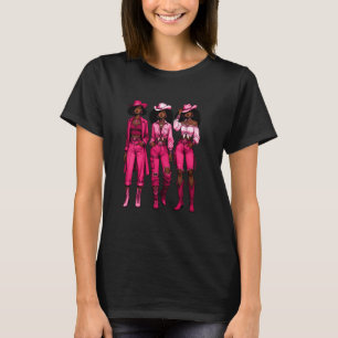 Cowgirl Western Rodeo Melanin Juneteenth Schwarze T-Shirt