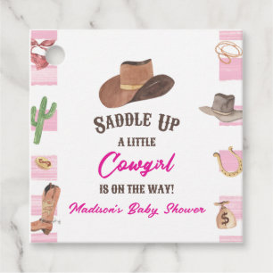 Cowgirl Western Rodeo Wild West Baby Dusche Geschenkanhänger