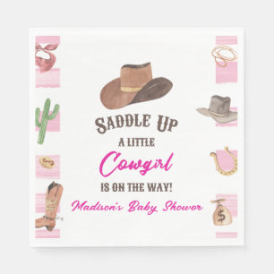 Cowgirl Western Rodeo Wild West Baby Dusche Serviette