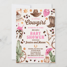 Cowgirl Wild West Rodeo Ranch Girl Babydusche Einladung