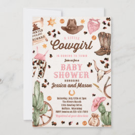 Cowgirl Wild West Rodeo Ranch Girl Babydusche Einladung