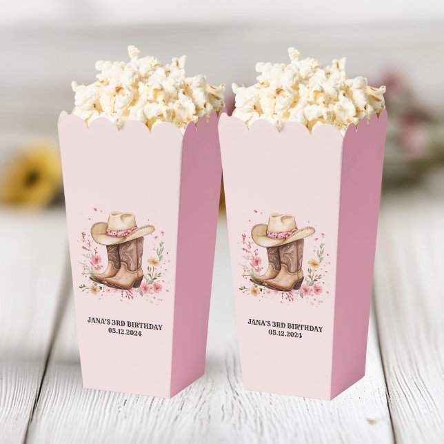 Cowgirl Wildblumen Bash Birthday | Rosa Western Geschenkschachtel (Von Creator hochgeladen)