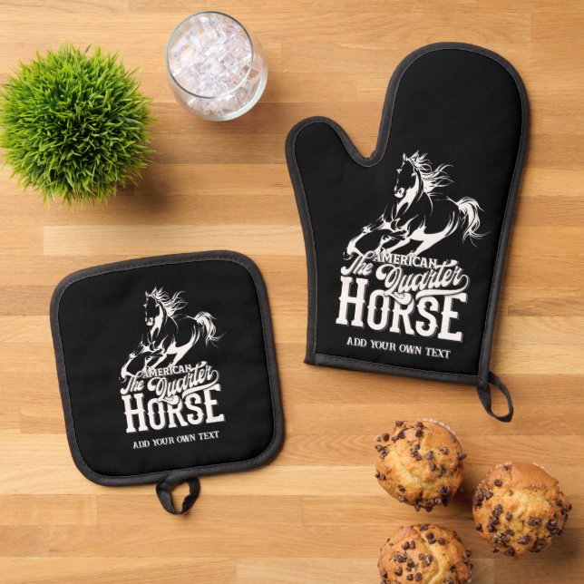 Cowgirl Wildwest Western Ofenhandschuh & Topflappen-Set (Oben Unten)