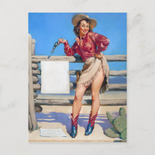 Cowgirl Zielübungen Pin Up Postkarte