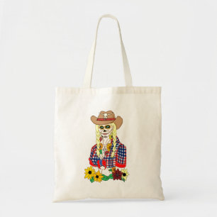 Cowgirl Zucker-Schädel Tragetasche