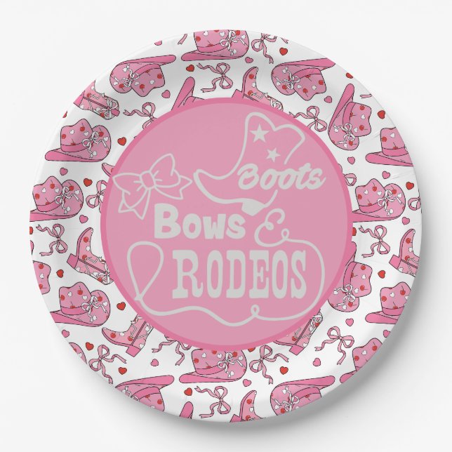 Cowgirl zum Geburtstag Pappteller (Vorderseite)
