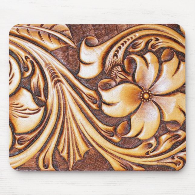 Cowgirlmode-Western-Land-Blumenleder Mousepad (Vorne)