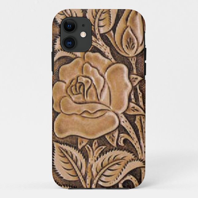 Cowgirlmodesüdwestliches Blumenleder Case-Mate iPhone Hülle (Rückseite)