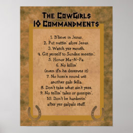Cowgirls 10 Gebote POSTER drucken