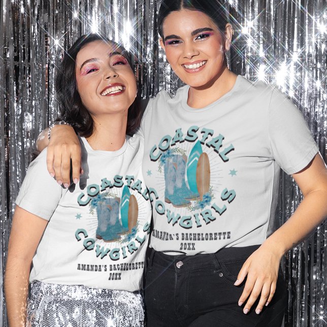 Cowgirls an der Küste Bachelorette Wochenende T-Shirt (Custom Coastal Cowgirls Bachelorette Weekend T-Shirt
)