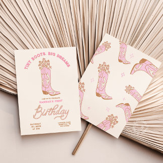 Cowgirls Birthday Invitation Tiny Boots Big Dreams Einladung