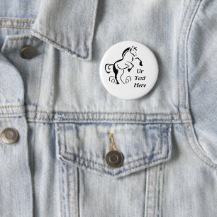 Cowgirls Black Pony Stomping Button