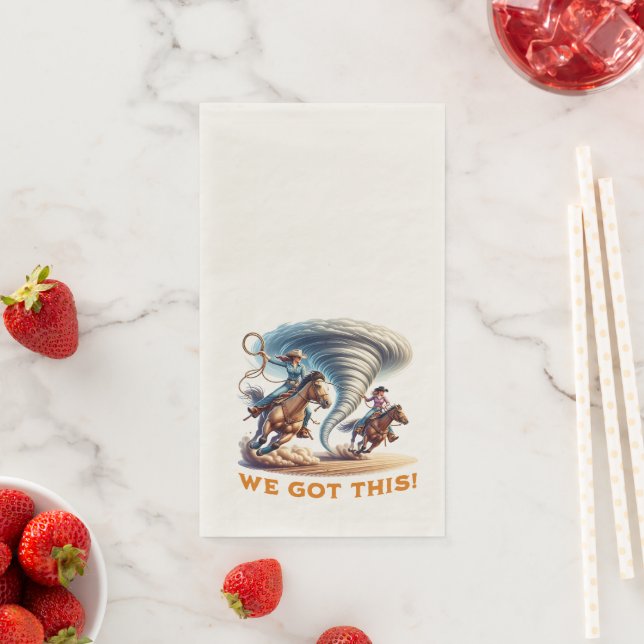 Cowgirls, die Tornado "Wir haben das Got!" Serviette (Beispiel)
