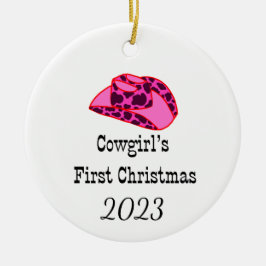 Cowgirls Erste Weihnachtsfeier Keramik Ornament