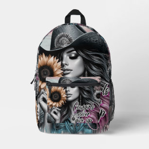 Cowgirls geben nie auf bedruckter rucksack