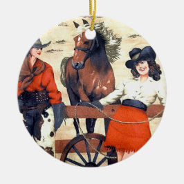 Cowgirls Keramik Ornament