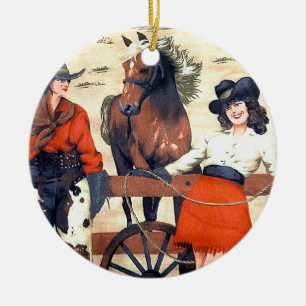 Cowgirls Keramik Ornament