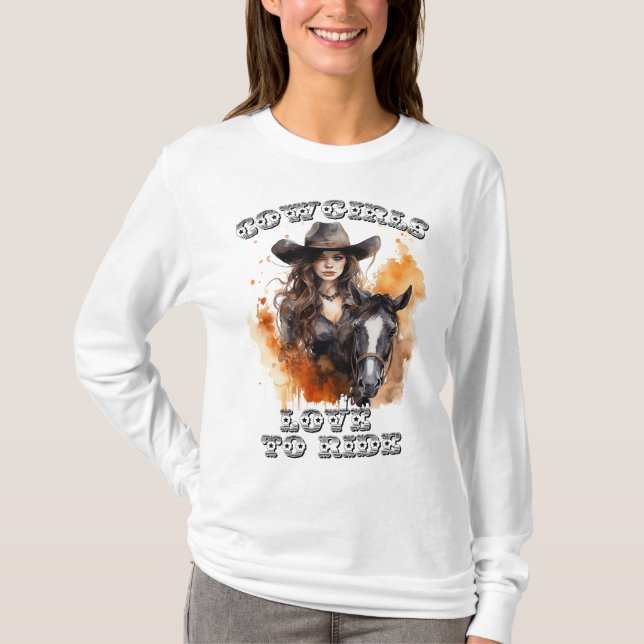 Cowgirls Liebe zum T - Shirt (Vorderseite)