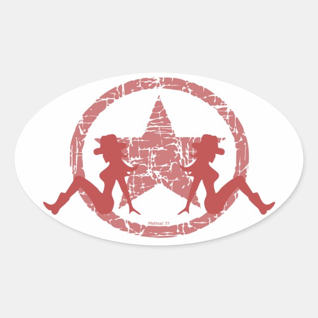 Cowgirls mit Klumpen Rot Stickers (Vorderseite)