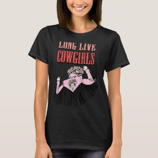 Cowgirls Rosa Leopard Kuh-Schädel Western Valentin T-Shirt