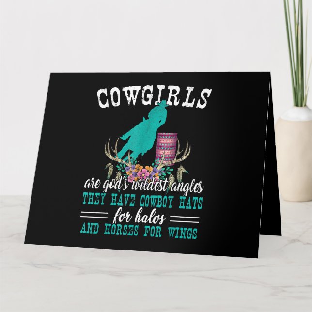 Cowgirls sind Götter Wildest Engel Pferd Barrel Ra Karte (Vorderseite)