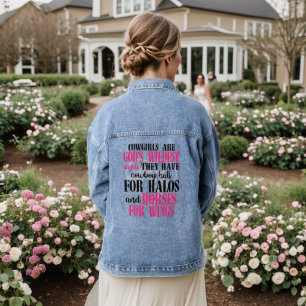 Cowgirls Typografie Pink Jeansjacke