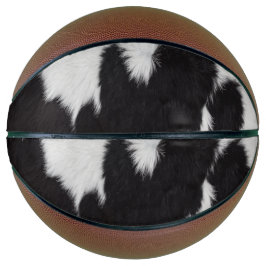 Cowhid Schwarz-weiß Basketball
