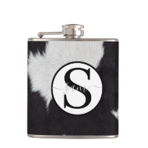 Cowhid-Schwarz-weißes Monogramm-Flash-Laufwerk