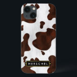 Cowhide Imitat Western Leather Gepunktet Personali iPhone 13 Hülle<br><div class="desc">Ob Sie ein Ränger, Cowboy / Cowgirl oder nur jemand, der amerikanische alte Westthemen Liebe, diese gepunktete braune und weiße Kuh verstecken Muster Samsung Handy Gehäuse ist perfekt für Ihren Western Stil. Die Grafik des Tieres ist so gestaltet, dass sie wie das Fell/Haar von Rindern aussieht. Dieses schöne, originelle Rinderdesign...</div>