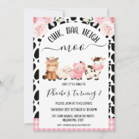Cowhide Oink Baa Neigh Moo Farm Geburtstag