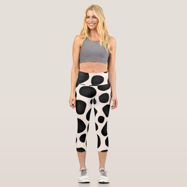 Cowhide-Pattern-Leggings Capri Leggings (Vorderseite)