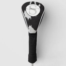 Cowhide Schwarz-weiße Monogram Golf Head Cover Headcover