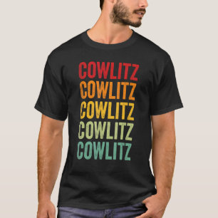 Cowlitz County Washington Regenbogen-Text-Design T-Shirt