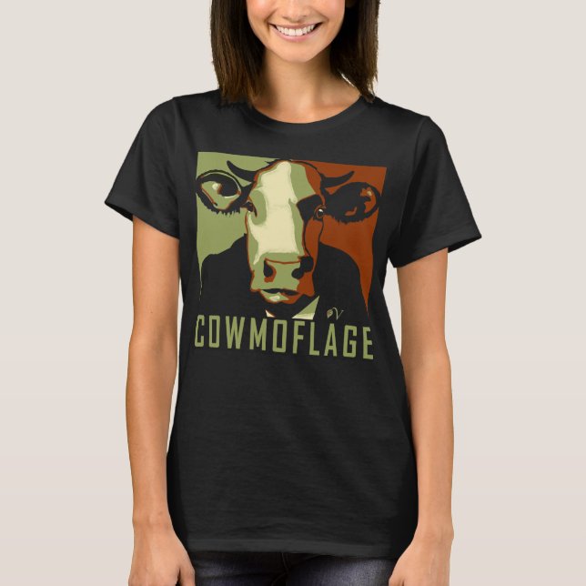 Cowmoflage Fun Pop Art Inspiriert Kuhhemd T-Shirt (Vorderseite)
