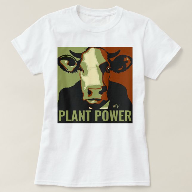 Cowmoflage Pop Art Cow Tshirt Plante Power (Design devant)