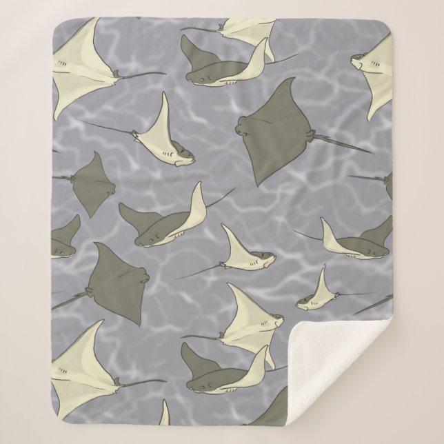 Cownose Stingray Ocean Pattern Sherpadecke (Vorderseite)