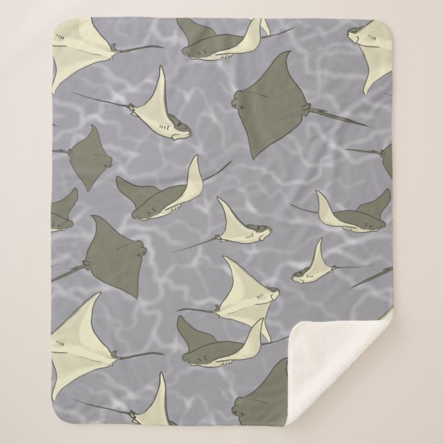 Cownose Stingray-Ozean-Muster Sherpadecke (Vorderseite)