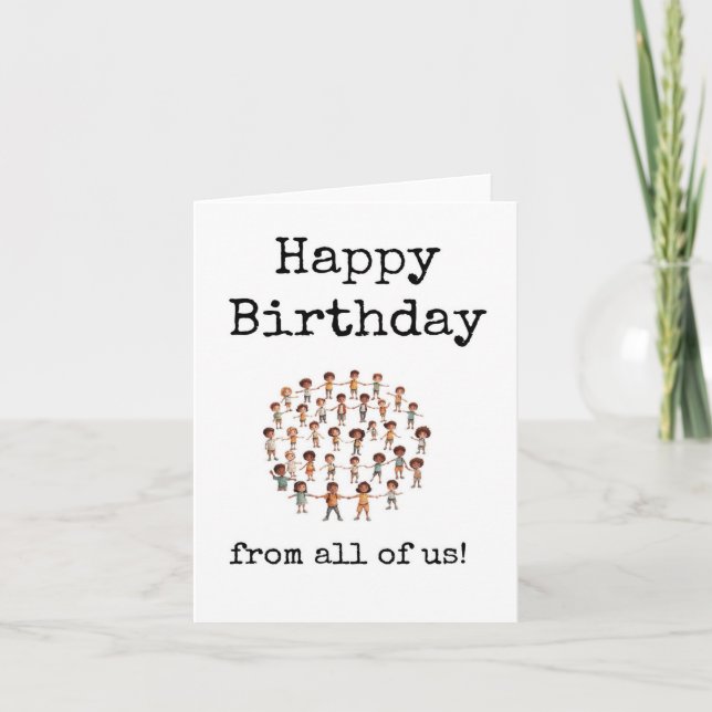 Coworker Birthday Card, Niedlich, von uns allen Karte (Vorderseite)