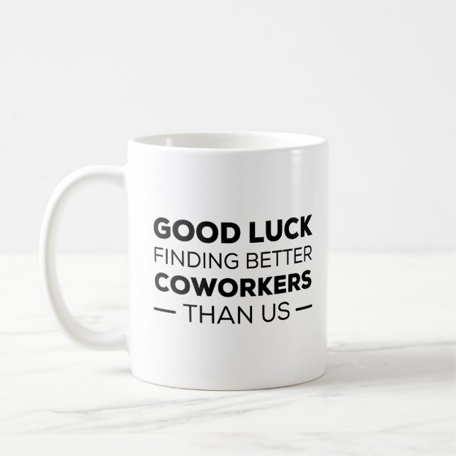 Coworker Verlasse Abschied von Viel Glück finden b Kaffeetasse (Links)