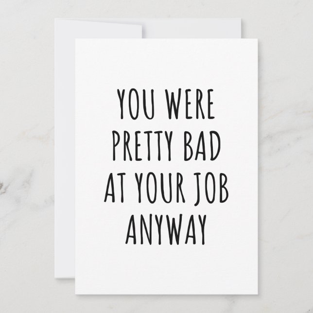 Coworker Verlassend Karte geht weg Kartenarbeiter (Vorderseite)