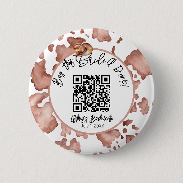 Cowprint Rodeo Bachelorette kaufen diese Bridge ei Button (Vorderseite)