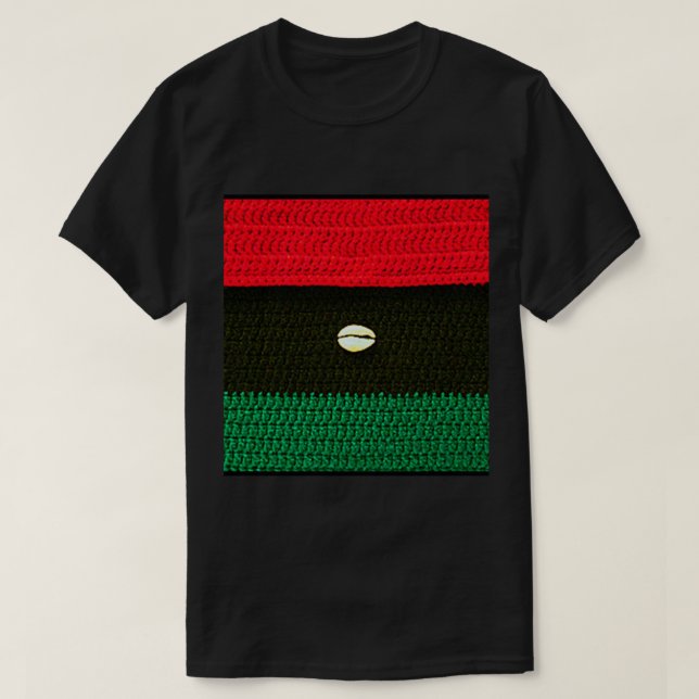 Cowrie Muschel Red Black Green Crochet Print T-Shirt (Design vorne)